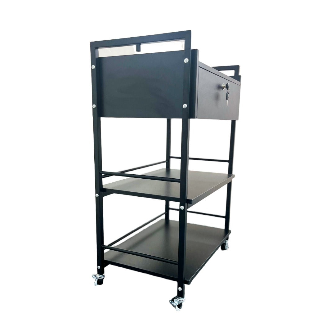 Cosmetics cart - עגלת קוסמטיקה 3 מדפי עץ ומגירת אחסון