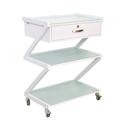 Cosmetics cart - עגלת קוסמטיקה 3 מדפי זכוכית מחוסמת ומגירת אחסון