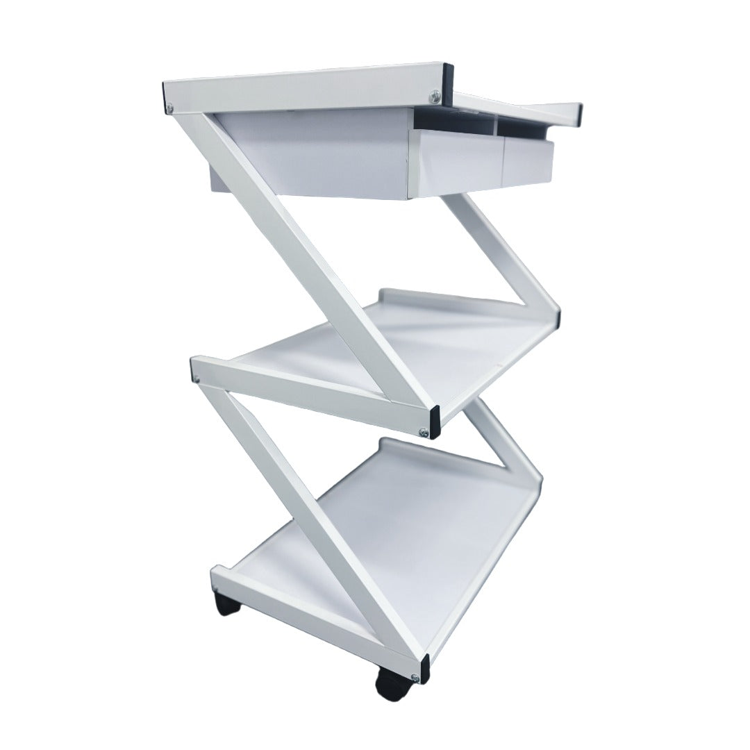 Cosmetics cart - עגלת קוסמטיקה 3 מדפי עץ ושתי מגירות אחסון