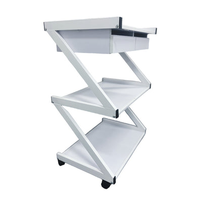 Cosmetics cart - עגלת קוסמטיקה 3 מדפי עץ ושתי מגירות אחסון