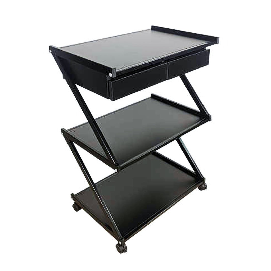 Cosmetics cart - עגלת קוסמטיקה 3 מדפי עץ ושתי מגירות אחסון