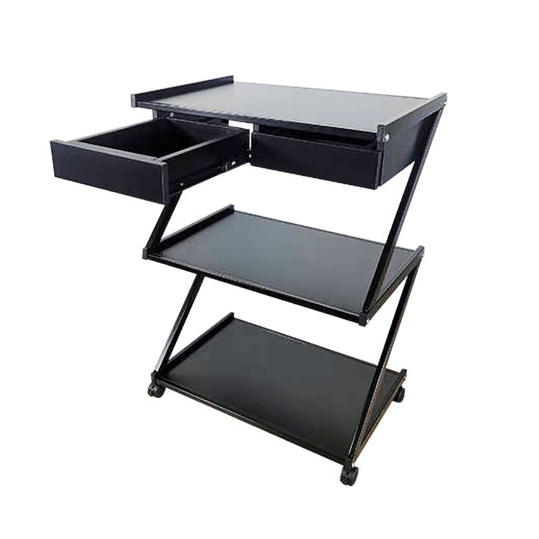 Cosmetics cart - עגלת קוסמטיקה 3 מדפי עץ ושתי מגירות אחסון