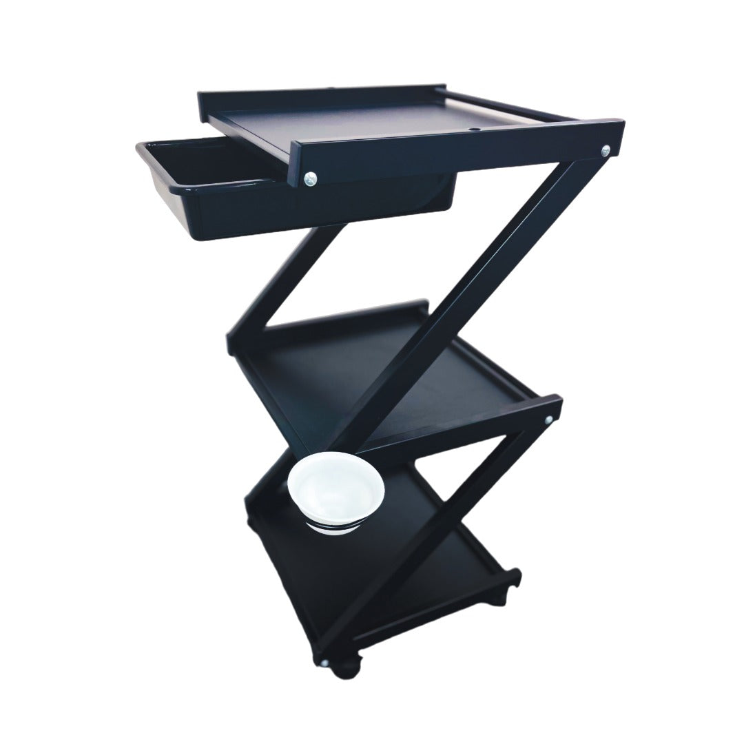 Cosmetics cart - עגלת קוסמטיקה 3 מדפי עץ  ומגירות אחסון