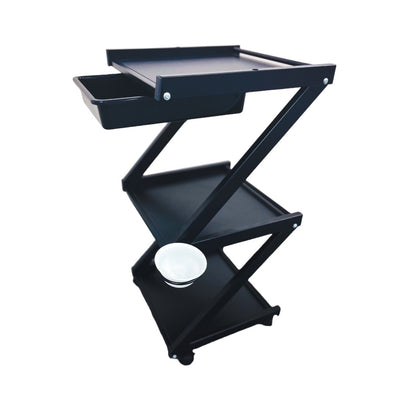 Cosmetics cart - עגלת קוסמטיקה 3 מדפי עץ  ומגירות אחסון