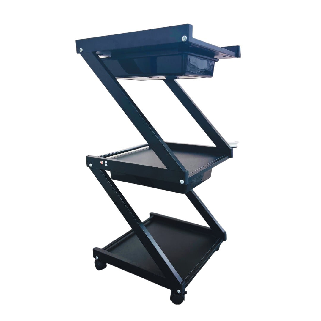 Cosmetics cart - עגלת קוסמטיקה 3 מדפי עץ  ומגירות אחסון