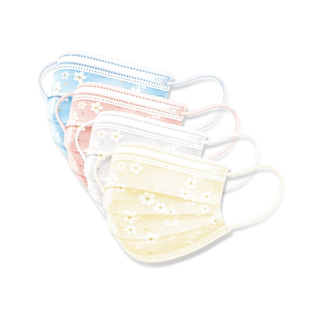 Sakura Surgical Face Masks -  מסכות פנים כירורגיות עם פרחים חד-פעמיות 50 יח׳
