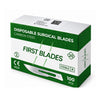 First Blades - להבי סקלפל סטריליים מס׳ 20 או 23 מפלדת פחמן לידית מס׳ 4 100 יח׳