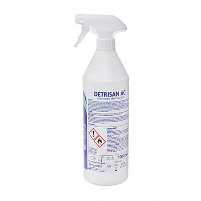 Mondial Detrisan AC Spray - ספריי חיטוי מהיר למשטחי עבודה על בסיס  אלכוהול  1 ליטר