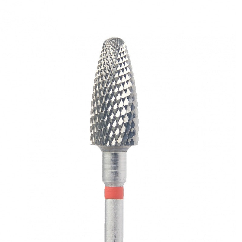 Carbide Bur - מקדח ראש שיוף קרביד "תירס"עם חריצה צולבת עדינה אדום 060