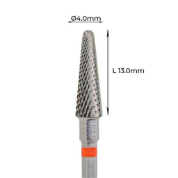 Carbide Bur - מקדח ראש שיוף קרביד קונוס עם חריצה צולבת עדינה אדום 040