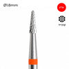 Carbide Bur -  מקדח ראש שיוף קרביד קונוס עם חריצה צולבת עדינה אדום 018