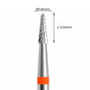 Carbide Bur -  מקדח ראש שיוף קרביד קונוס עם חריצה צולבת עדינה אדום 018