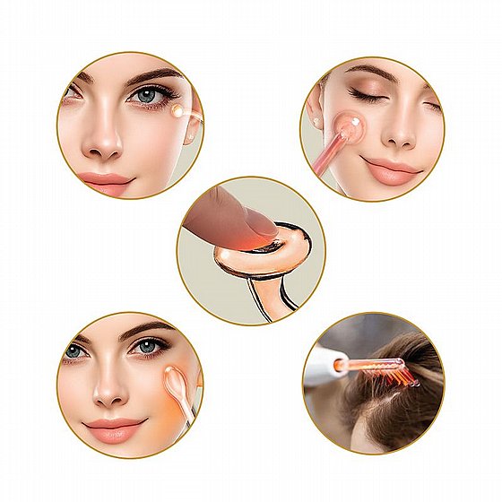 DSI Cosmetics Darsonval - מכשיר דרסונבל בתדר גבוה לטיפוח עור הפנים, הקרקפת והשיער 4 ראשים