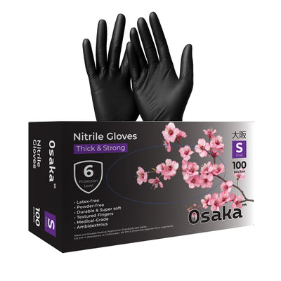 Nitrile Gloves - כפפות ניטריל מקצועיות 3.5 גרם צבע שחור Osaka