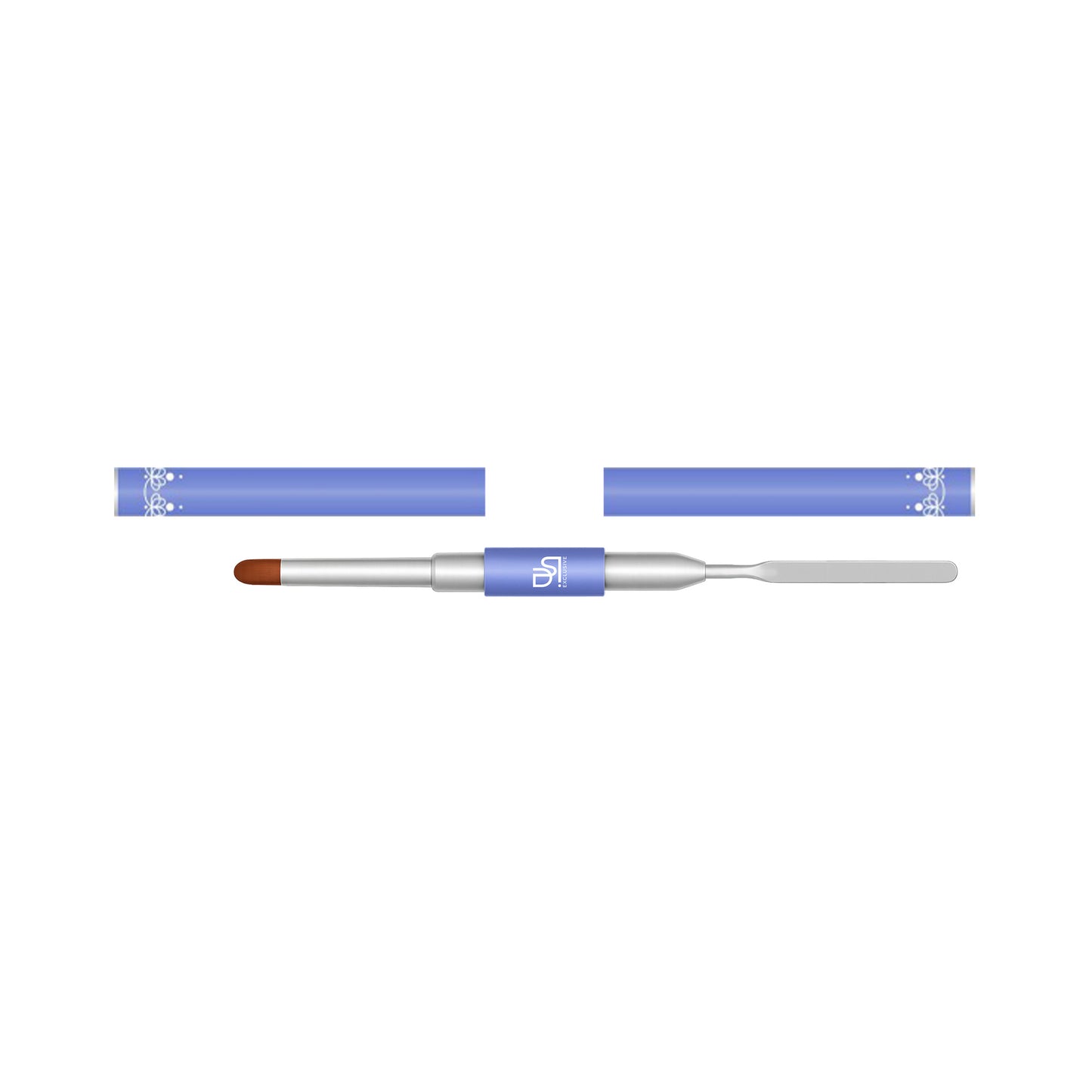 Double-sided brush with spatula - מכחול דו־צדדי לאקריג'ל עם שפטולה