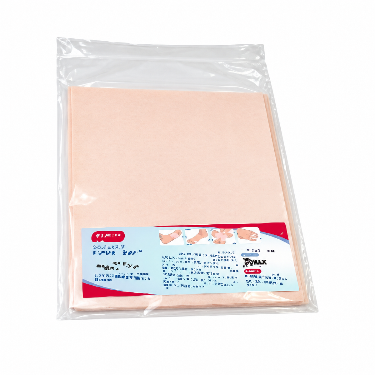 Sport Moleskin - פד כותנה דביק לספורט נגד חיכוך ושפשוף עובי 1.5 מ"מ 22.5x40 ס"מ שקית 4 יח'