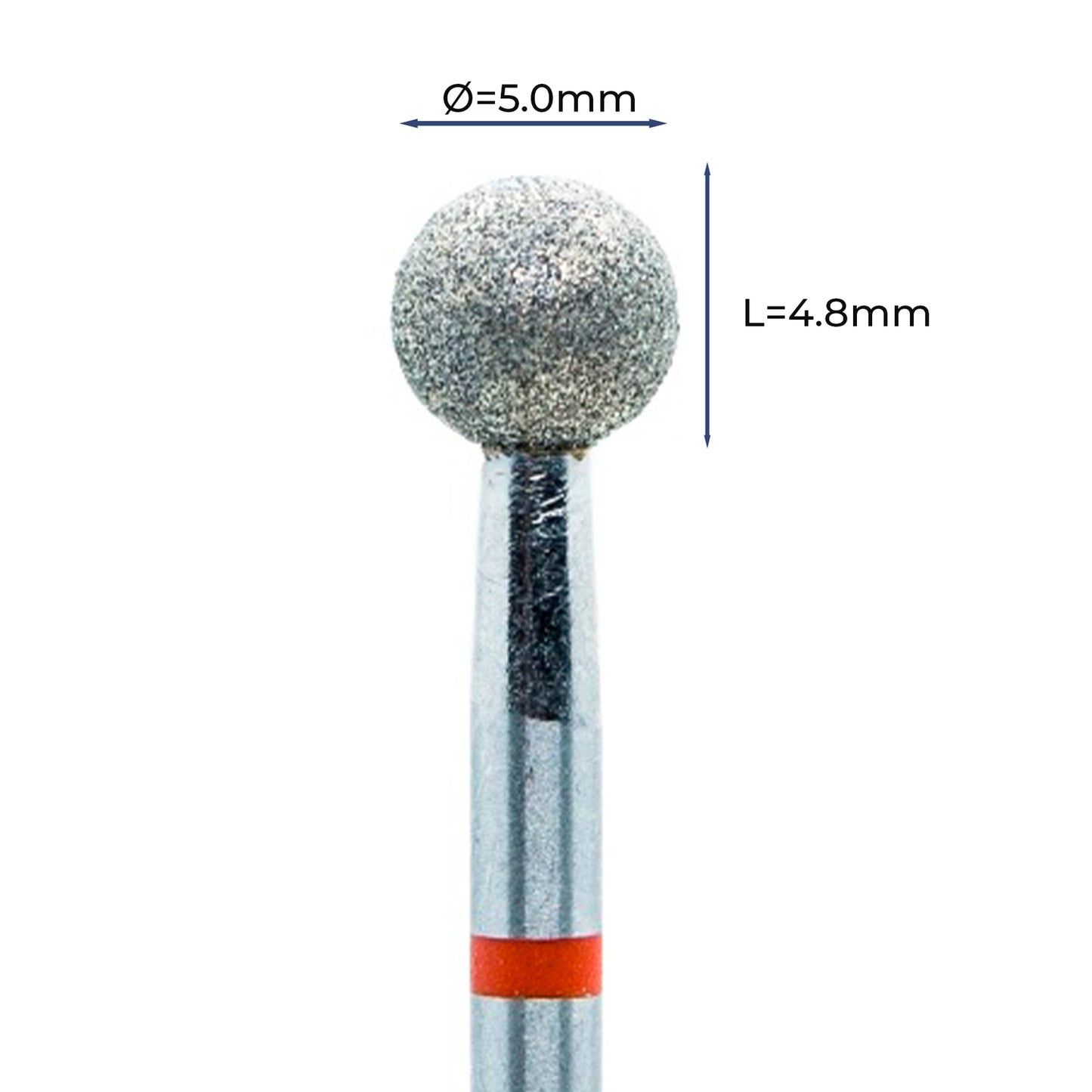 מקדח ראש שיוף יהלום לסלון יופי "כדור" אדום עדין 050