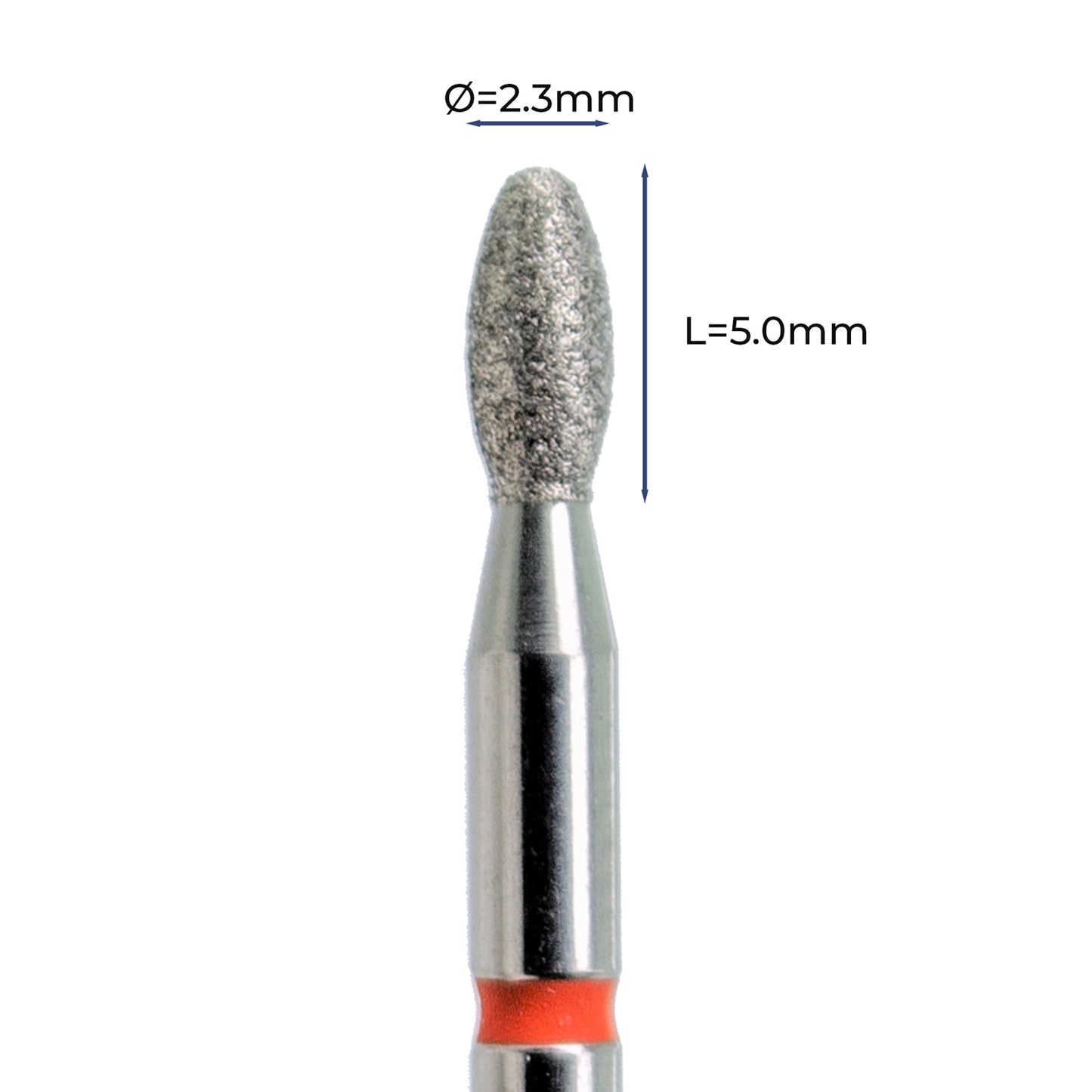 מקדח ראש שיוף יהלום לסלון יופי "טיפה" אדום עדין 023