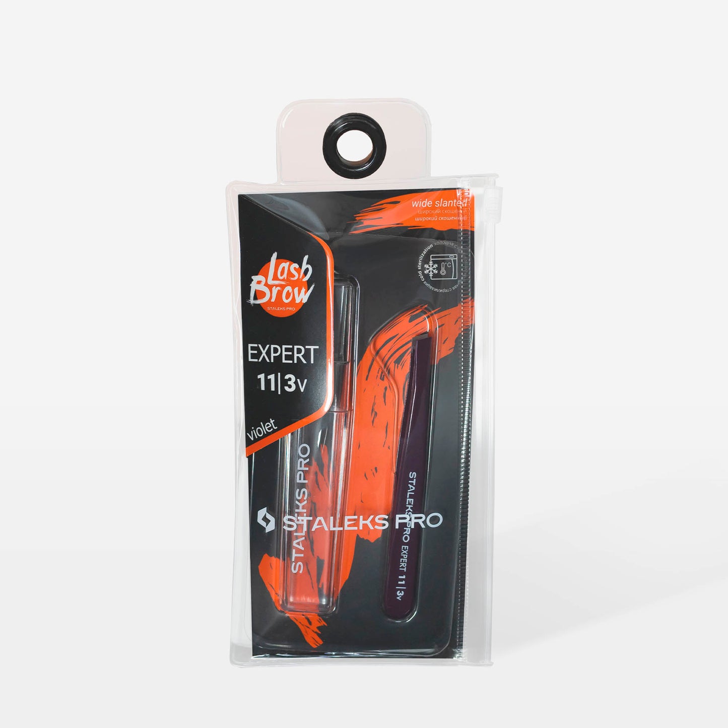 Wide Slant Violet  11/3V פינצטה סגולה לעיצוב גבות סטאלקס