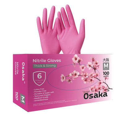Nitrile Gloves - כפפות ניטריל מקצועיות 3.5 גרם צבע ורוד Osaka