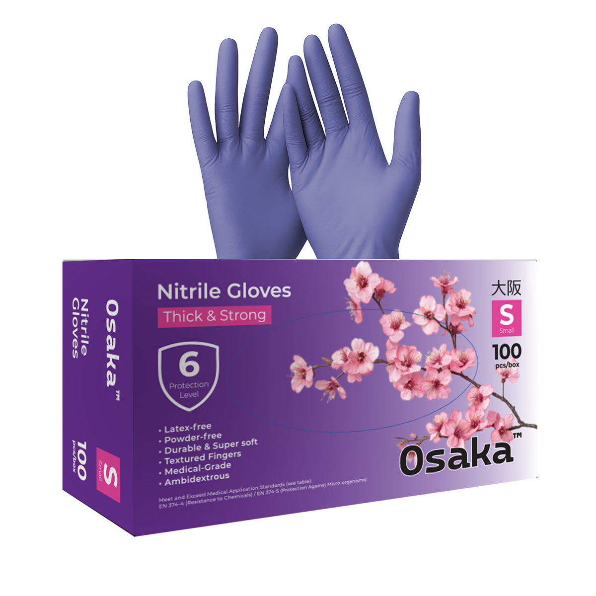 Nitrile Gloves - כפפות ניטריל מקצועיות 3.5 גרם צבע סגול Osaka