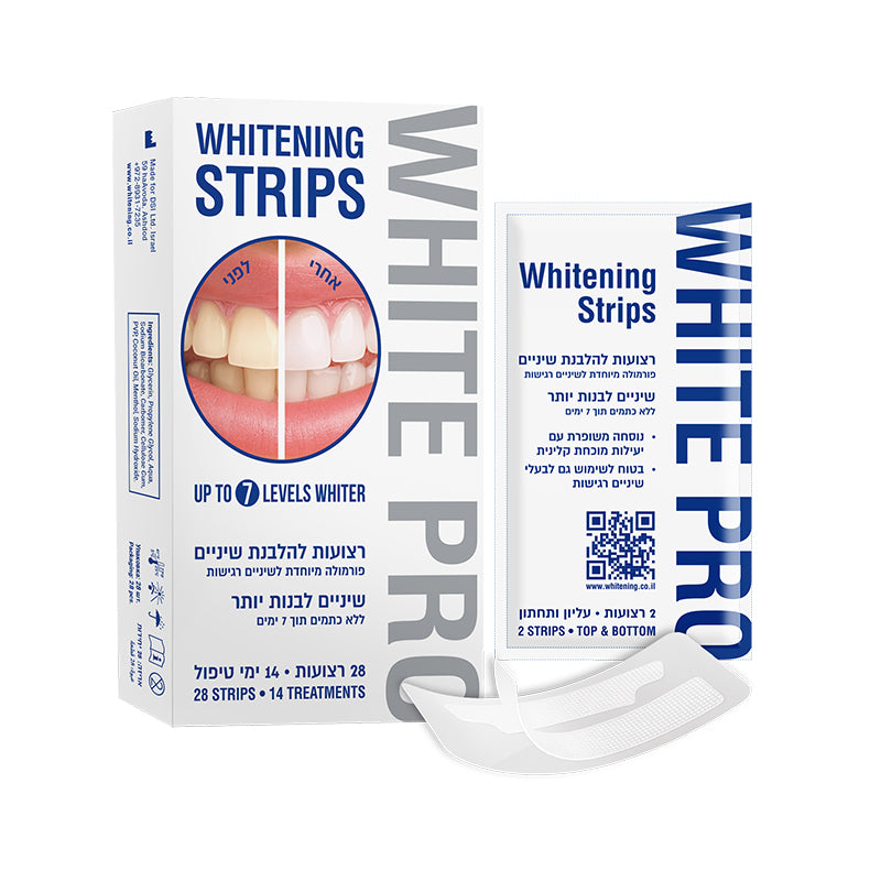 White Pro Whitening Strips - רצועות להלבנת שיניים 28 יחידות