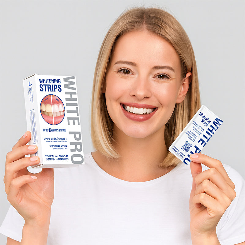 White Pro Whitening Strips - רצועות להלבנת שיניים 28 יחידות